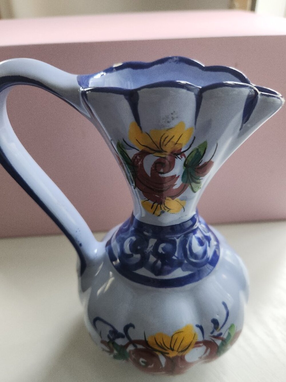 Vestal Alcobaca Pottery, Hand Painted Pitcher from Portugal